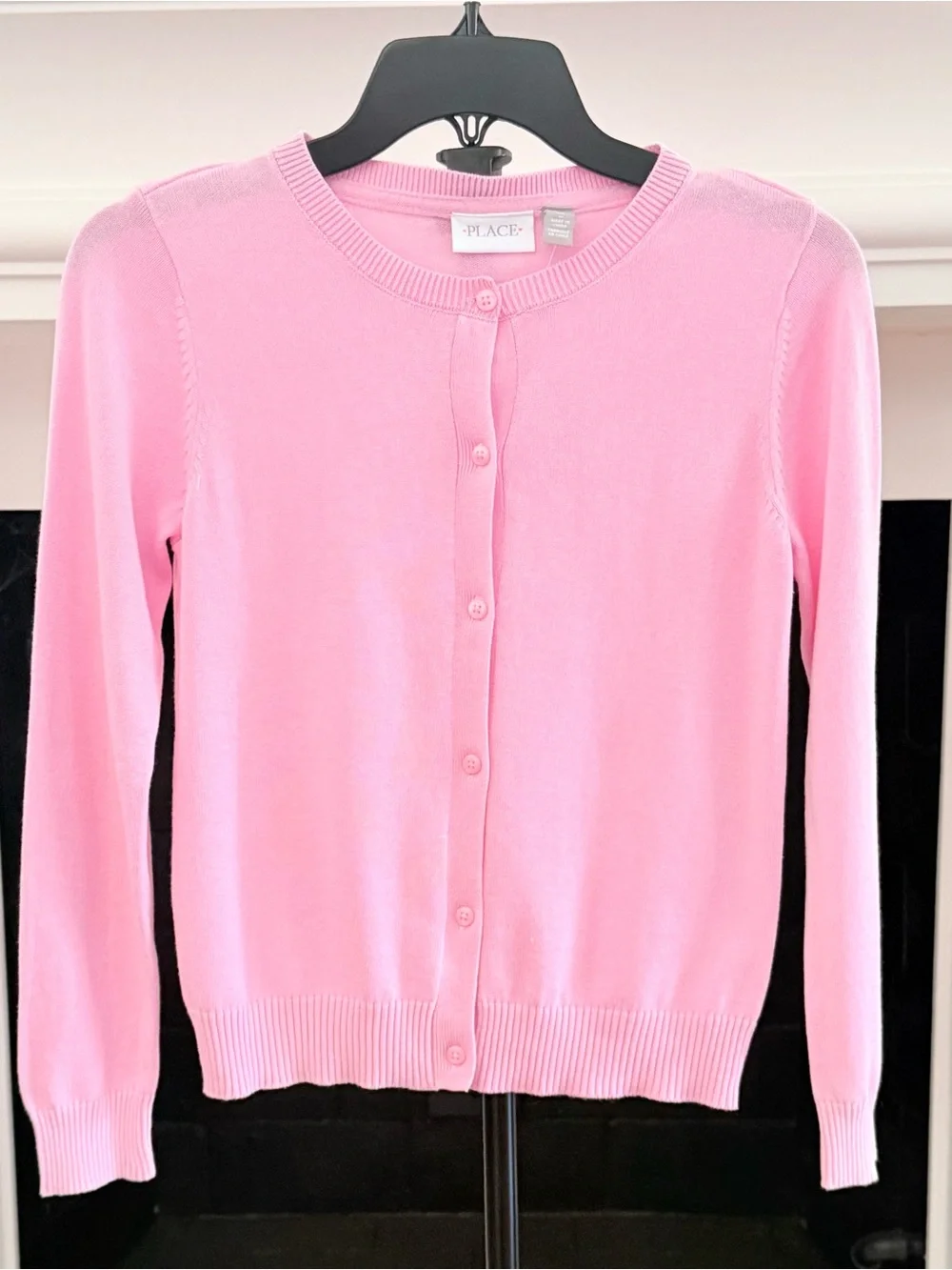 The Children's Place Light Pink Crewneck Button-Up Cardigan- Girls 10-12 NWT